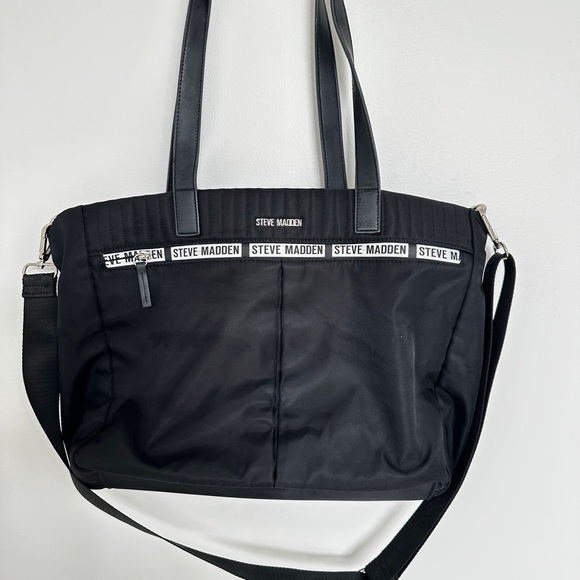 Steve Madden Black Tote Bag with Detachable Strap - Picture 1 of 8